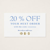 青フランスの野感謝してい花は割引カード (裏面)