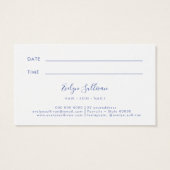 青フランスの野花アポイントメントカード (裏面)