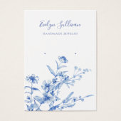 青フランスの野花イヤリング表示カード (正面)