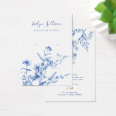 青フランスの野花イヤリング表示カード (デスク)