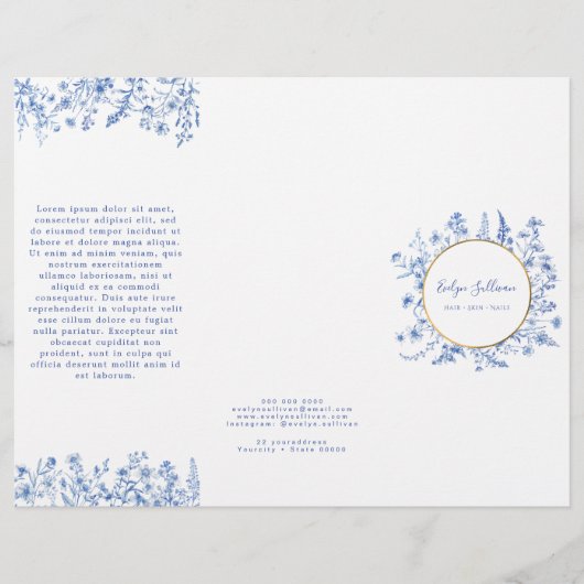 青フランスの野花パンフレット (正面)