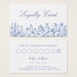 青フランスの野花ロイヤリティカード