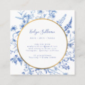 青フランスの野花金ゴールド円名刺 スクエア名刺 (裏面)