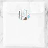 青フレンドリー色の鳥 ラウンドシール (バッグ)