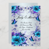 青フローラと蝶結婚のメニューカード メニュー (正面/裏面)