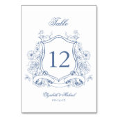 青フローラエレガントビクトリアンクレッ結婚ト テーブルナンバー (裏面)