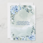 青フローラエレガント水色ヴィンテージ洗礼 招待状 (裏面)