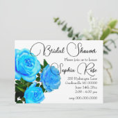 青フローラエレガント青バラ青い花 招待状 (スタンド正面)