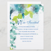 青フローラカスケード招待状 招待状 (正面/裏面)