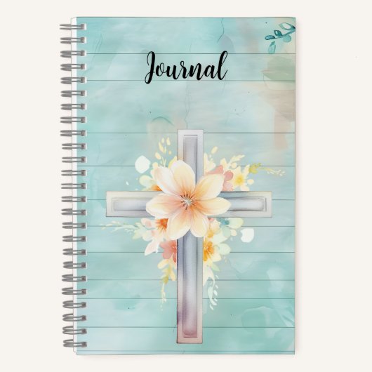 青フローラクロス仕訳帳 ノートブック (正面)