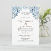 青フローラスペインの結婚式招待状 招待状 (スタンド正面)