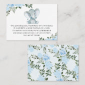 青フローラゾウ落花生図書要求エンクロージャ 名刺 (正面/裏面)