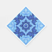 青フローラタイルパターンヴィンテージ 地中海の スタンダードランチョンナプキン (角)