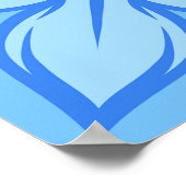 青フローラタイルパターンヴィンテージ 地中海の ポスター (角)