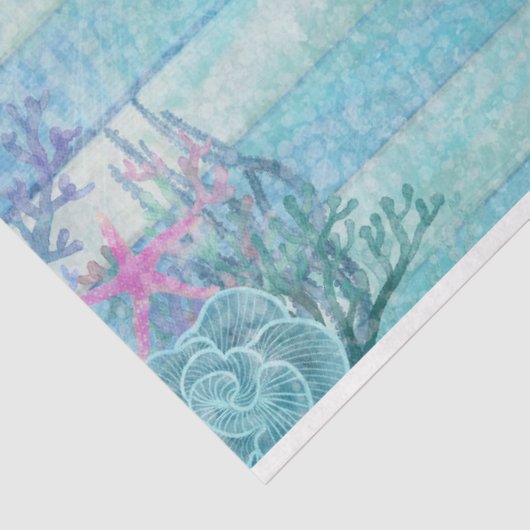 青フローラタコの切り離し紙: 航海の 薄葉紙 (詳細)