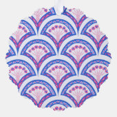 青フローラダマスク模様 オーナメントカード (裏面)