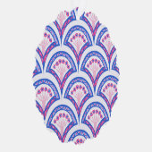 青フローラダマスク模様 オーナメントカード (右)