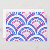 青フローラダマスク模様 シーズンカード (正面/裏面)