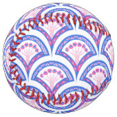 青フローラダマスク模様 ソフトボール (正面左)