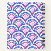 青フローラダマスク模様 ノートブック (裏面)