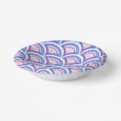 青フローラダマスク模様 ペーパーボウル (傾斜あり)