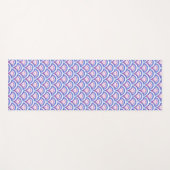 青フローラダマスク模様 ヨガマット (正面(横))