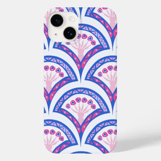 青フローラダマスク模様 Case-Mate iPhoneケース (裏面)