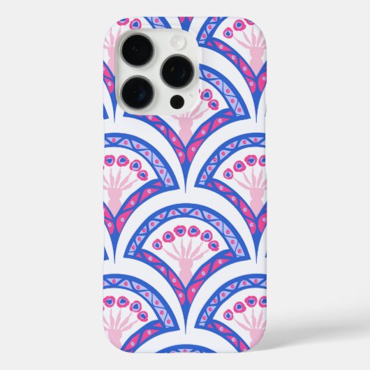 青フローラダマスク模様 Case-Mate iPhoneケース (裏面)