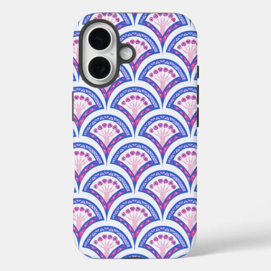 青フローラダマスク模様 Case-Mate iPhoneケース (裏面)