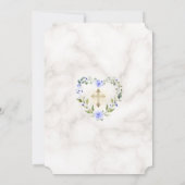 青フローラハートフレーム大理石ボーイ確認 招待状 (裏面)