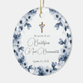 青フローラバプテスセラミックスペインのス セラミックオーナメント (左)