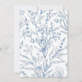 青フローラフレーム水彩結婚式招待状 招待状 (裏面)