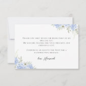 青フローラブライダルシャワーサンキューカード サンキューカード (裏面)