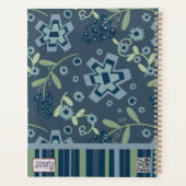 青フローラ先生パーソナライズされたモノグラム名 プランナー手帳 (裏面)