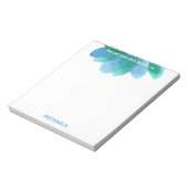 青フローラ水彩神親愛神 ノートパッド (回転)