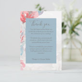 青フローラ水彩野花結婚花 サンキューカード (スタンド正面)