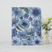 青フローラ水色の花スクラップブック紙 (スタンド正面)