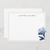 青フローラ水色2対縁ど対 ノートカード (正面/裏面)