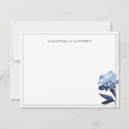 青フローラ水色2対縁ど対 ノートカード