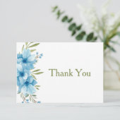 青フローラ水色 サンキューカード (スタンド正面)