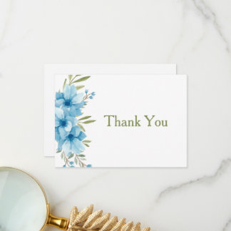 青フローラ水色 サンキューカード