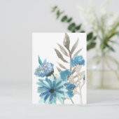 青フローラ水色 ポストカード (スタンド正面)