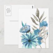 青フローラ水色 ポストカード (正面/裏面)