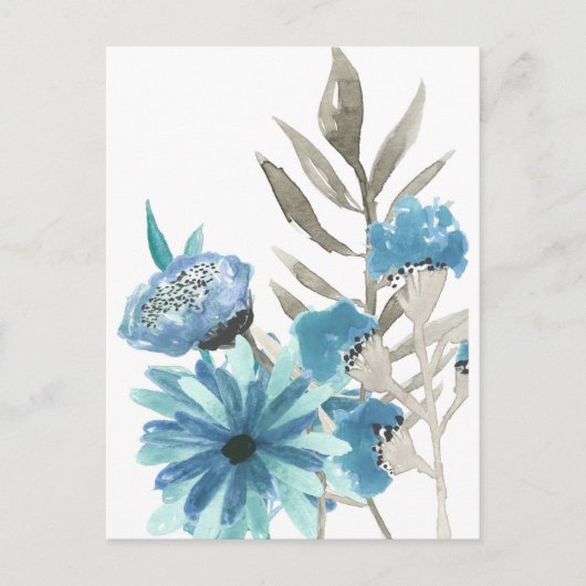 青フローラ水色 ポストカード (正面)