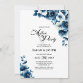 青フローラ結婚の後のパーティー 招待状 (正面)