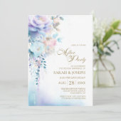 青フローラ結婚の後のパーティー 招待状 (スタンド正面)