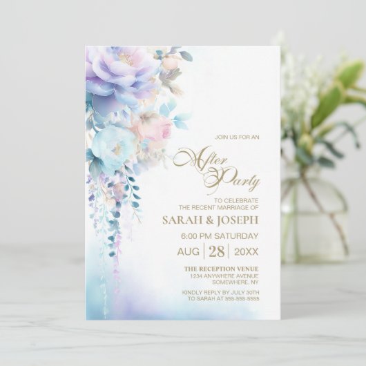 青フローラ結婚の後のパーティー 招待状 (スタンド正面)