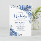 青フローラ結婚の後のパーティー 招待状 (スタンド正面)