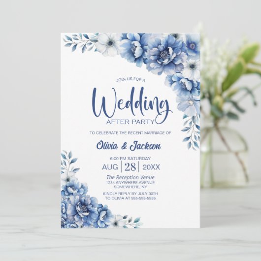 青フローラ結婚の後のパーティー 招待状 (スタンド正面)