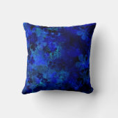 青フローラ絵画抽象芸術 クッション (裏面)